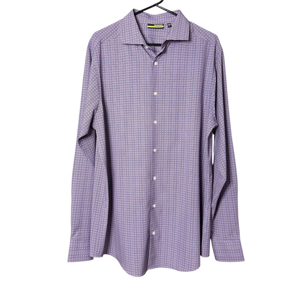 Murano Performance Men's Large Tall Slim Fit Long Sleeve Button Down Shirt
